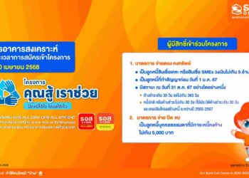 ธอส.ขยายเวลาลงทะเบียน‘โครงการคุณสู้ เราช่วย’ ถึงวันที่ 30 เมษายน 2568