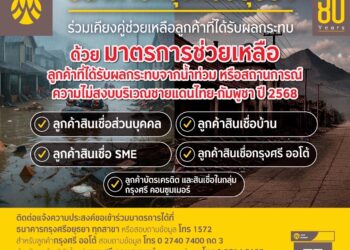 กรุงศรีออกมาตรการช่วยลูกค้าที่ได้รับผลกระทบจากน้ำท่วม และสถานการณ์ความไม่สงบบริเวณชายแดน