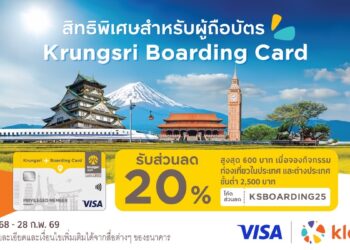 รับส่วนลด 20% สำหรับกิจกรรมท่องเที่ยว ที่ Klook กับบัตร Krungsri Boarding Card