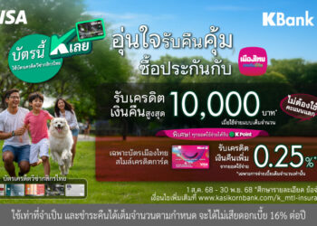 สมาชิกเมืองไทยสไมล์เครดิตการ์ด เพียงซื้อหรือชำระเบี้ยประกันภัย รับเครดิตเงินคืนสุดคุ้ม