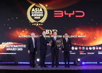 บีวายดี ประเทศไทย คว้าสองรางวัลจากเวที Asia Automotive Award 2025