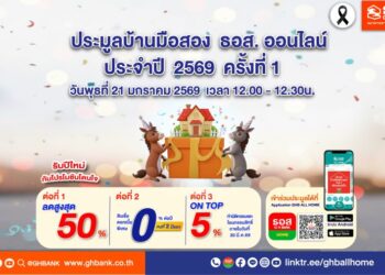 ประมูลบ้านมือสอง ธอส .ออนไลน์ครัังที่ 1 ลดสูงสุด 50%ดอกเบี้ย 0% ต่อปี