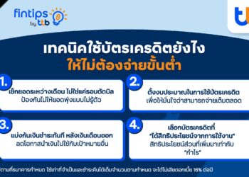 ทีทีบี ฟินทิป แชร์เทคนิคใช้บัตรเครดิตยังไง ให้ไม่ต้องจ่ายขั้นต่ำ