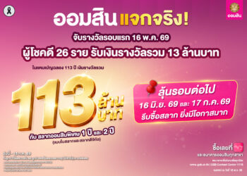 ออมสิน แจกจริง! สลากออมสินแคมเปญ 113 ล้านบาท