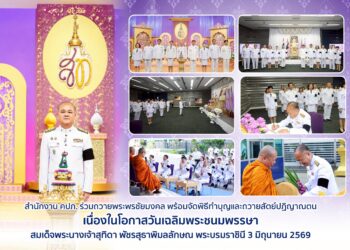สำนักงาน คปภ. ร่วมถวายพระพรชัยมงคลในโอกาสวันเฉลิมพระชนมพรรษา สมเด็จพระนางเจ้าสุทิดา พัชรสุธาพิมลลักษณ พระบรมราชินี 3 มิถุนายน 2569