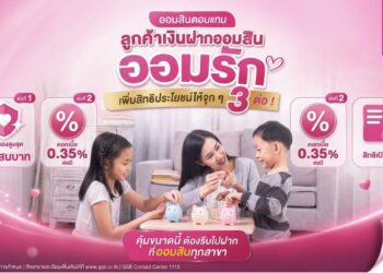 “ออมสิน”ตอบแทนลูกค้า‘ เงินฝากออมสิน ออมรักเพิ่มสิทธิประโยชน์จุกๆ 3 ต่อ