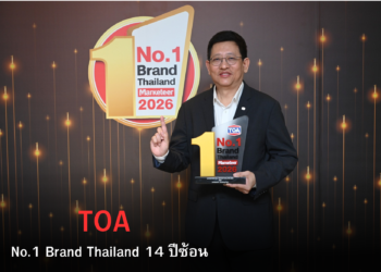 TOA ครองแชมป์ No.1 Brand Thailand 14 ปีซ้อน ตอกย้ำแบรนด์สีอันดับ 1 ของไทย