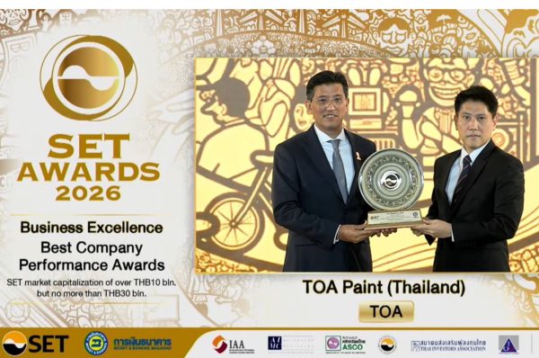 จตุภัทร์’ นำ TOA คว้า 2 รางวัลใหญ่ ‘Best Company และ Outstanding CEO’ จากเวที SET Awards 2026