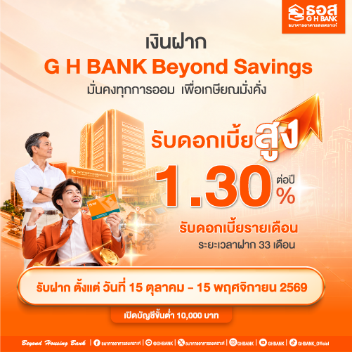 ธนาคารอาคารสงเคราะห์ — เงินฝาก G H BANK Beyond Savings